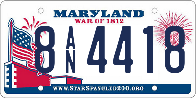 MD license plate 8AN4418