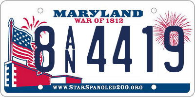 MD license plate 8AN4419