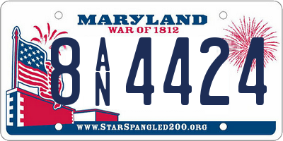 MD license plate 8AN4424