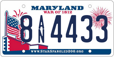 MD license plate 8AN4433