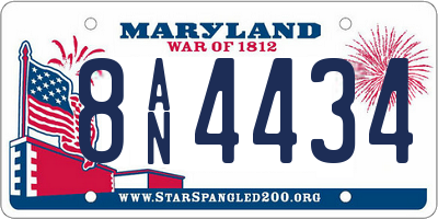 MD license plate 8AN4434