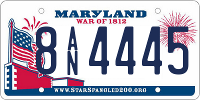 MD license plate 8AN4445