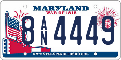 MD license plate 8AN4449