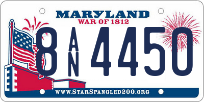 MD license plate 8AN4450