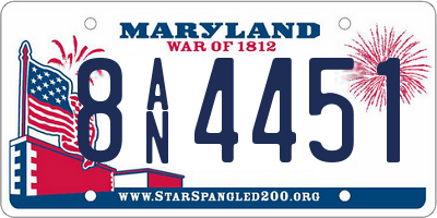 MD license plate 8AN4451