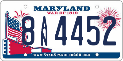 MD license plate 8AN4452