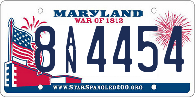 MD license plate 8AN4454