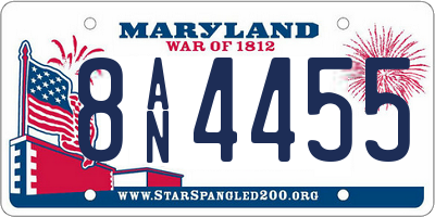 MD license plate 8AN4455