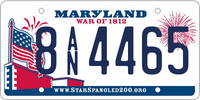 MD license plate 8AN4465