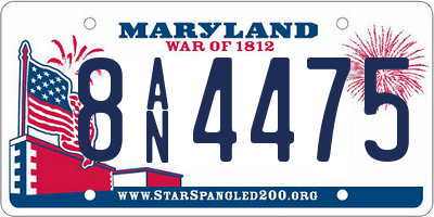 MD license plate 8AN4475