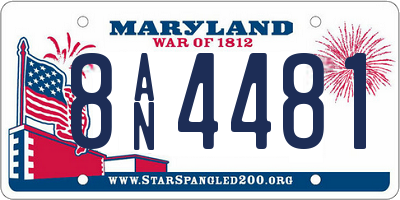 MD license plate 8AN4481