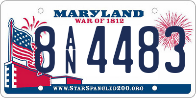 MD license plate 8AN4483