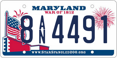 MD license plate 8AN4491