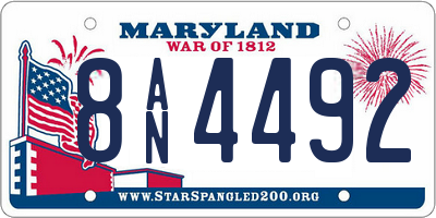 MD license plate 8AN4492