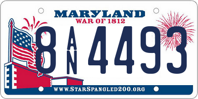 MD license plate 8AN4493
