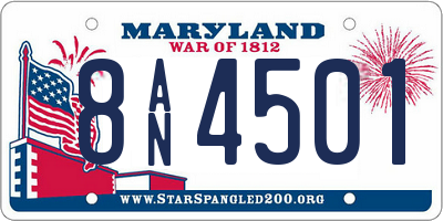 MD license plate 8AN4501