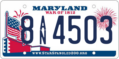MD license plate 8AN4503