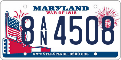 MD license plate 8AN4508