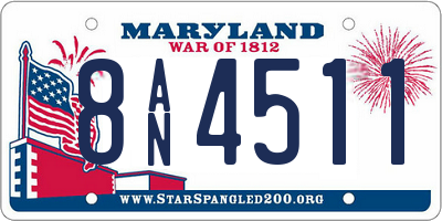 MD license plate 8AN4511