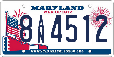 MD license plate 8AN4512