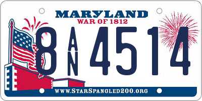 MD license plate 8AN4514