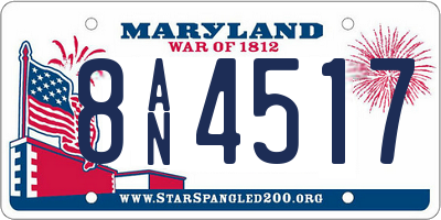 MD license plate 8AN4517