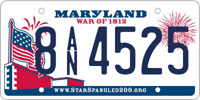 MD license plate 8AN4525