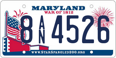 MD license plate 8AN4526