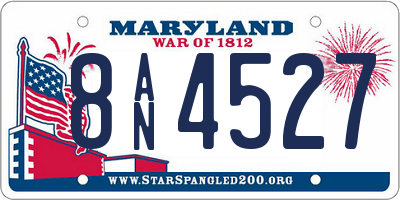 MD license plate 8AN4527