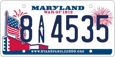 MD license plate 8AN4535