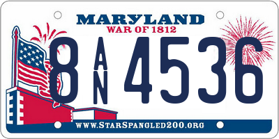 MD license plate 8AN4536