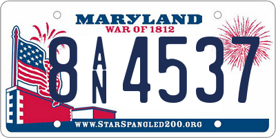 MD license plate 8AN4537