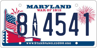 MD license plate 8AN4541
