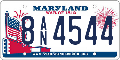 MD license plate 8AN4544