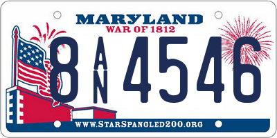 MD license plate 8AN4546