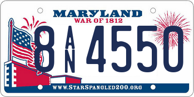 MD license plate 8AN4550
