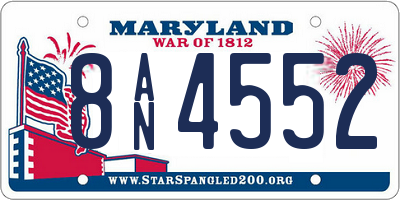 MD license plate 8AN4552