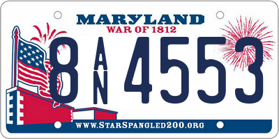 MD license plate 8AN4553