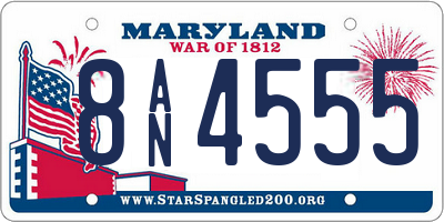 MD license plate 8AN4555