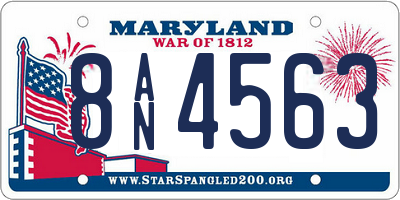MD license plate 8AN4563