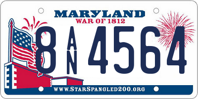 MD license plate 8AN4564