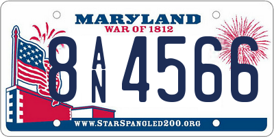MD license plate 8AN4566