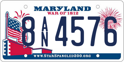 MD license plate 8AN4576