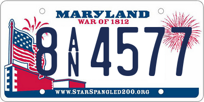 MD license plate 8AN4577