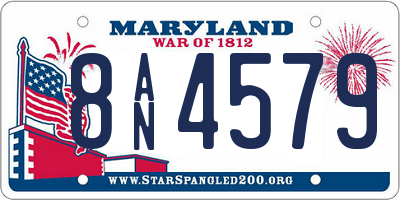 MD license plate 8AN4579