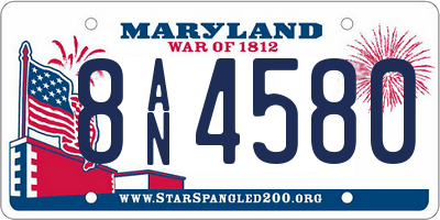 MD license plate 8AN4580