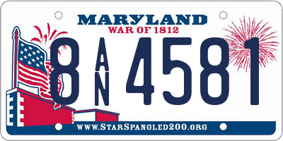 MD license plate 8AN4581