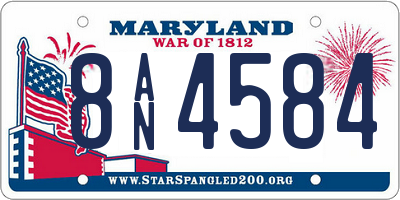 MD license plate 8AN4584