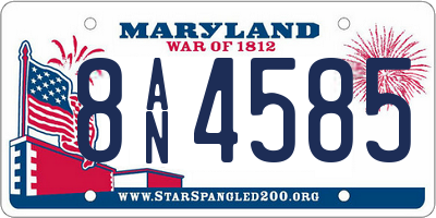 MD license plate 8AN4585