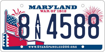 MD license plate 8AN4588